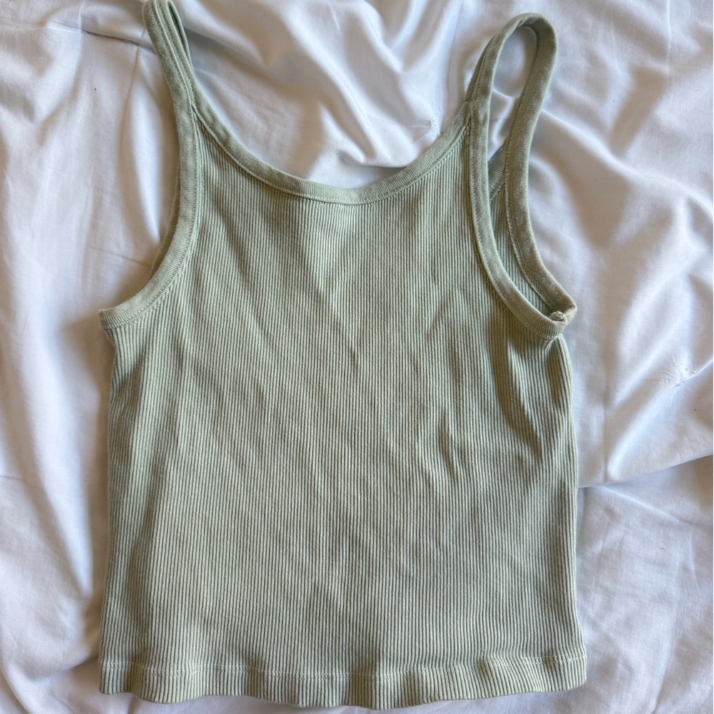 Brandy ribbed green tank - Picture 2 of 3
